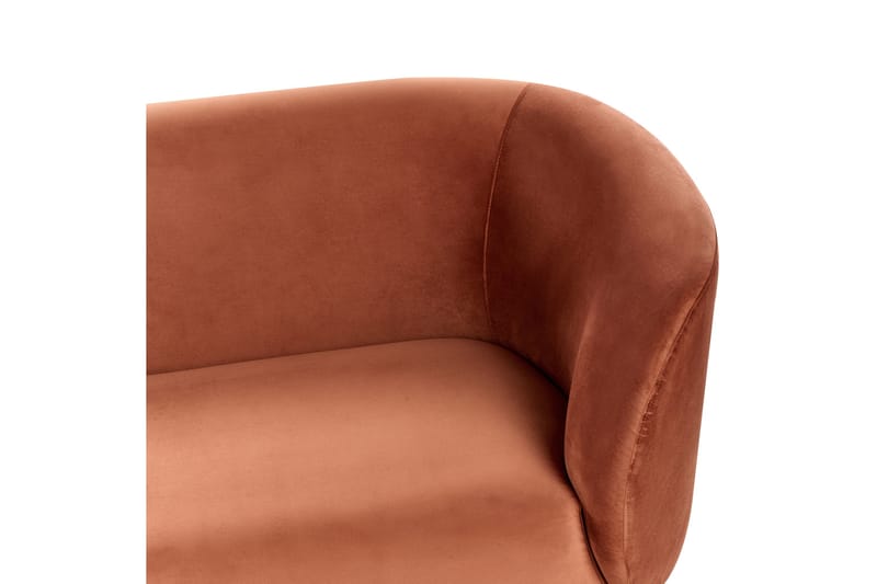 Tuka 2-seters Sofa i Fløyel med Metallben - Oransje|Svart - Møbler - Sofaer - Fløyelssofaer