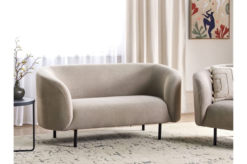 Tuka 2-seters Sofa i Stoff med Metallben - Beige|Grå|Svart - Møbler - Sofaer - 2 seter sofa