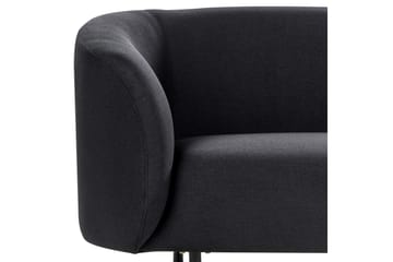 Tuka 2-seters Sofa i Stoff med Metallben - Svart - Møbler - Sofaer - 2 seter sofa