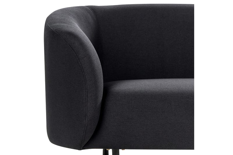 Tuka 2-seters Sofa i Stoff med Metallben - Svart - Møbler - Sofaer - 2 seter sofa