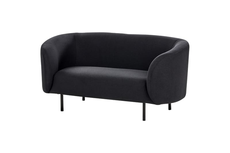 Tuka 2-seters Sofa i Stoff med Metallben - Svart - Møbler - Sofaer - 2 seter sofa