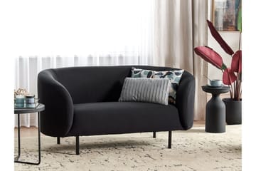 Tuka 2-seters Sofa i Stoff med Metallben - Svart - Møbler - Sofaer - 2 seter sofa