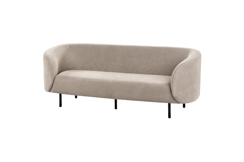 Tuka 3-seters Sofa med Avrundede Armlener i Bouclé - Beige|Grå|Svart - Møbler - Sofaer - 3 seter sofa