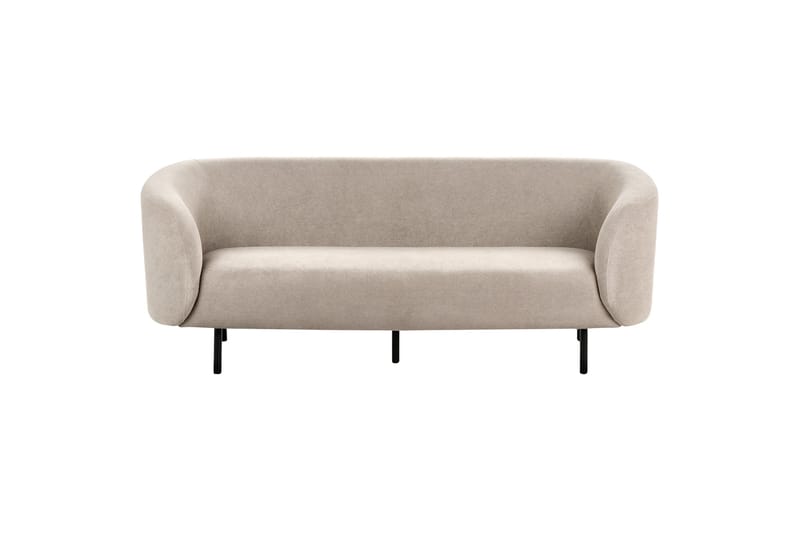 Tuka 3-seters Sofa med Avrundede Armlener i Bouclé, Beige|Grå|Svart