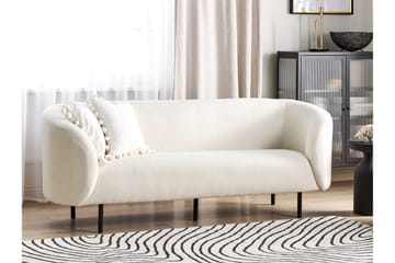 Tuka 3-seters Sofa med Avrundede Armlener i Bouclé - Hvit|Svart - Møbler - Sofaer - 3 seter sofa