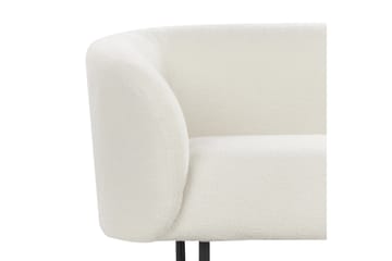 Tuka 3-seters Sofa med Avrundede Armlener i Bouclé - Hvit|Svart - Møbler - Sofaer - 3 seter sofa