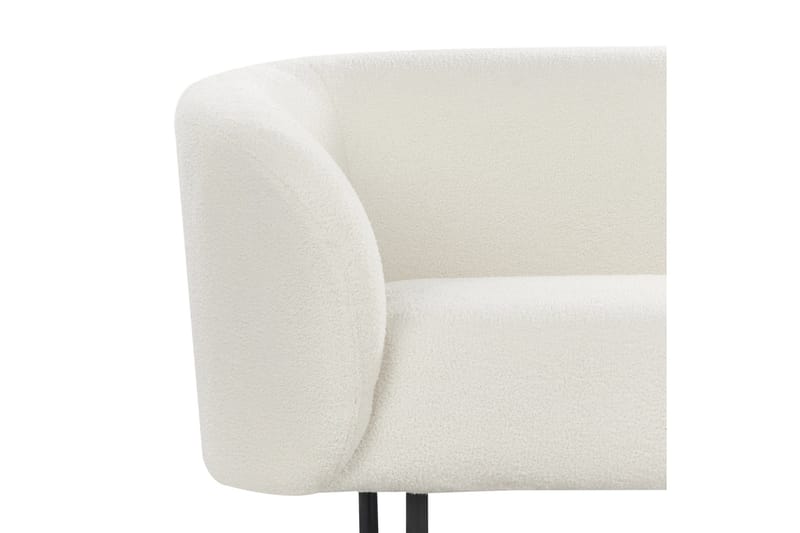 Tuka 3-seters Sofa med Avrundede Armlener i Bouclé - Hvit|Svart - Møbler - Sofaer - 3 seter sofa
