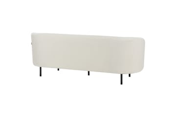 Tuka 3-seters Sofa med Avrundede Armlener i Bouclé - Hvit|Svart - Møbler - Sofaer - 3 seter sofa