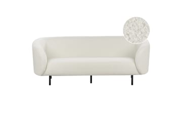 Tuka 3-seters Sofa med Avrundede Armlener i Bouclé - Hvit|Svart - Møbler - Sofaer - 3 seter sofa