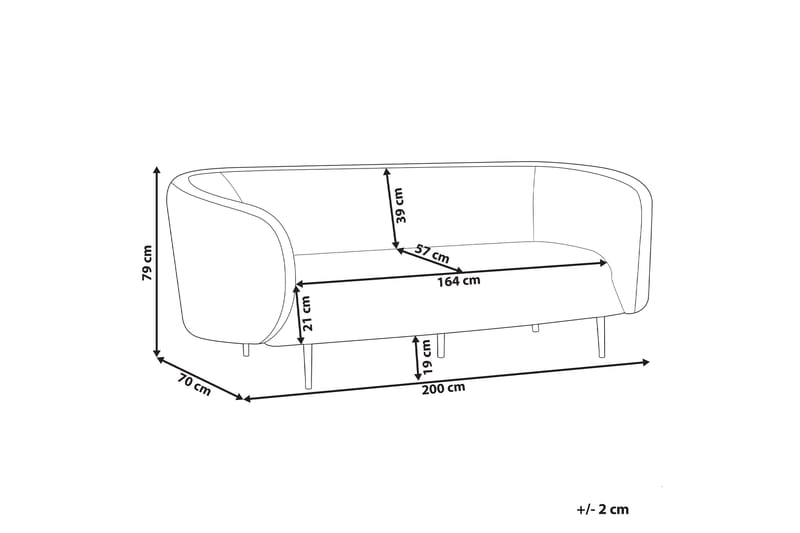 Tuka Sofa 3-seter - Svart/Oransje - Møbler - Sofaer - Fløyelssofaer