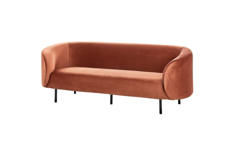 Tuka Sofa 3-seter - Svart/Oransje - Møbler - Sofaer - Fløyelssofaer
