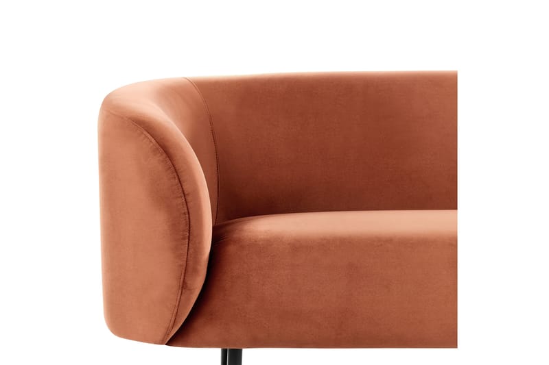 Tuka Sofa 3-seter - Svart/Oransje - Møbler - Sofaer - Fløyelssofaer