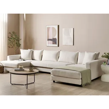 U-formet sofa Lilviken - Lys beige, svart - Møbler - Sofaer - U-sofa