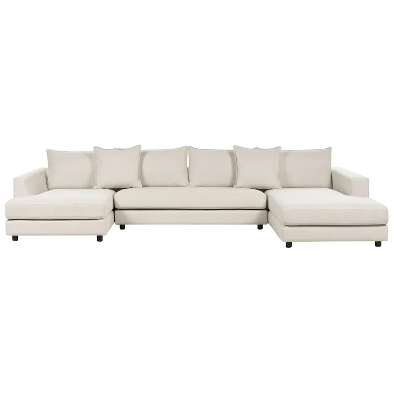 U-formet sofa Lilviken, Lys beige, svart