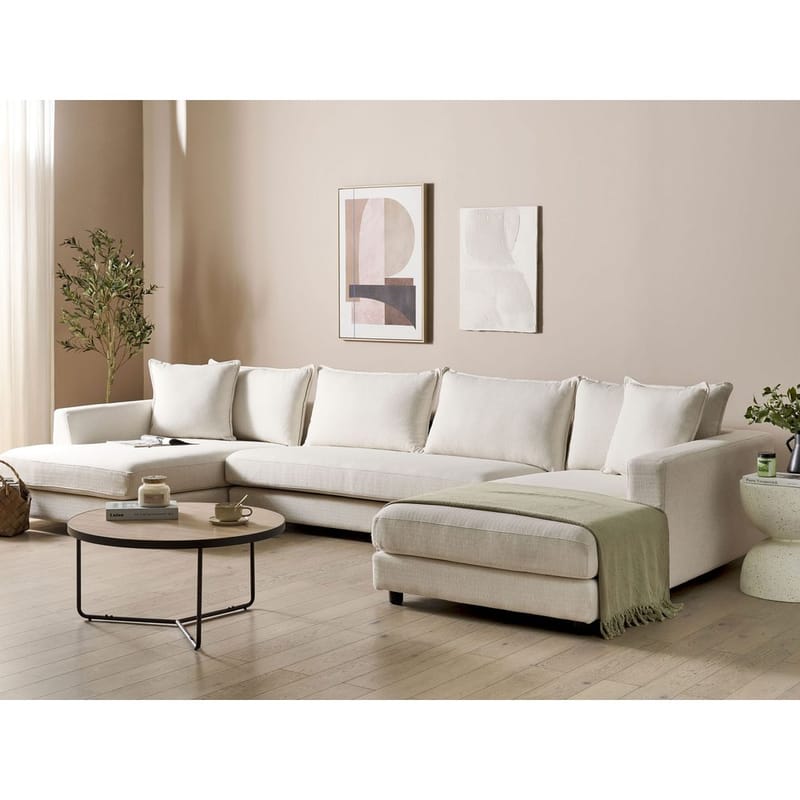 U-formet sofa Lilviken - Lys beige, svart - Møbler - Sofaer - Hjørnesofaer