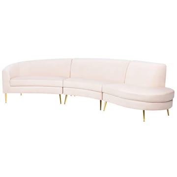 U-formet sofa Moss - Beige, Gull - Møbler - Sofaer - Fløyelssofaer