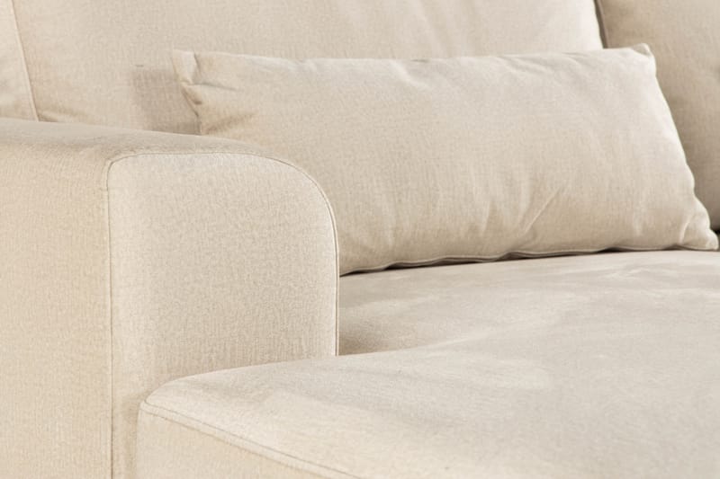 Copenhagen 5-seters Høyrevendt U-formet Large Sofa med Divan og Sjeselong i Fløyel - Beige - Møbler - Sofaer - U-sofa