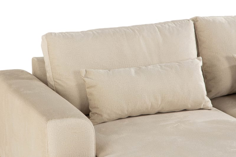 Copenhagen 5-seters Høyrevendt U-formet Large Sofa med Divan og Sjeselong i Fløyel - Beige - Møbler - Sofaer - U-sofa