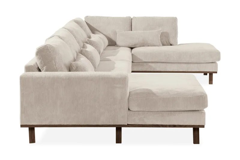 Copenhagen 5-seters Høyrevendt U-formet Large Sofa med Divan og Sjeselong i Manchester - Beige - Møbler - Sofaer - U-sofa