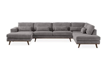 Copenhagen 5-seters Høyrevendt U-formet Large Sofa med Divan og Sjeselong i Manchester - Mørk grå - Møbler - Sofaer - U-sofa