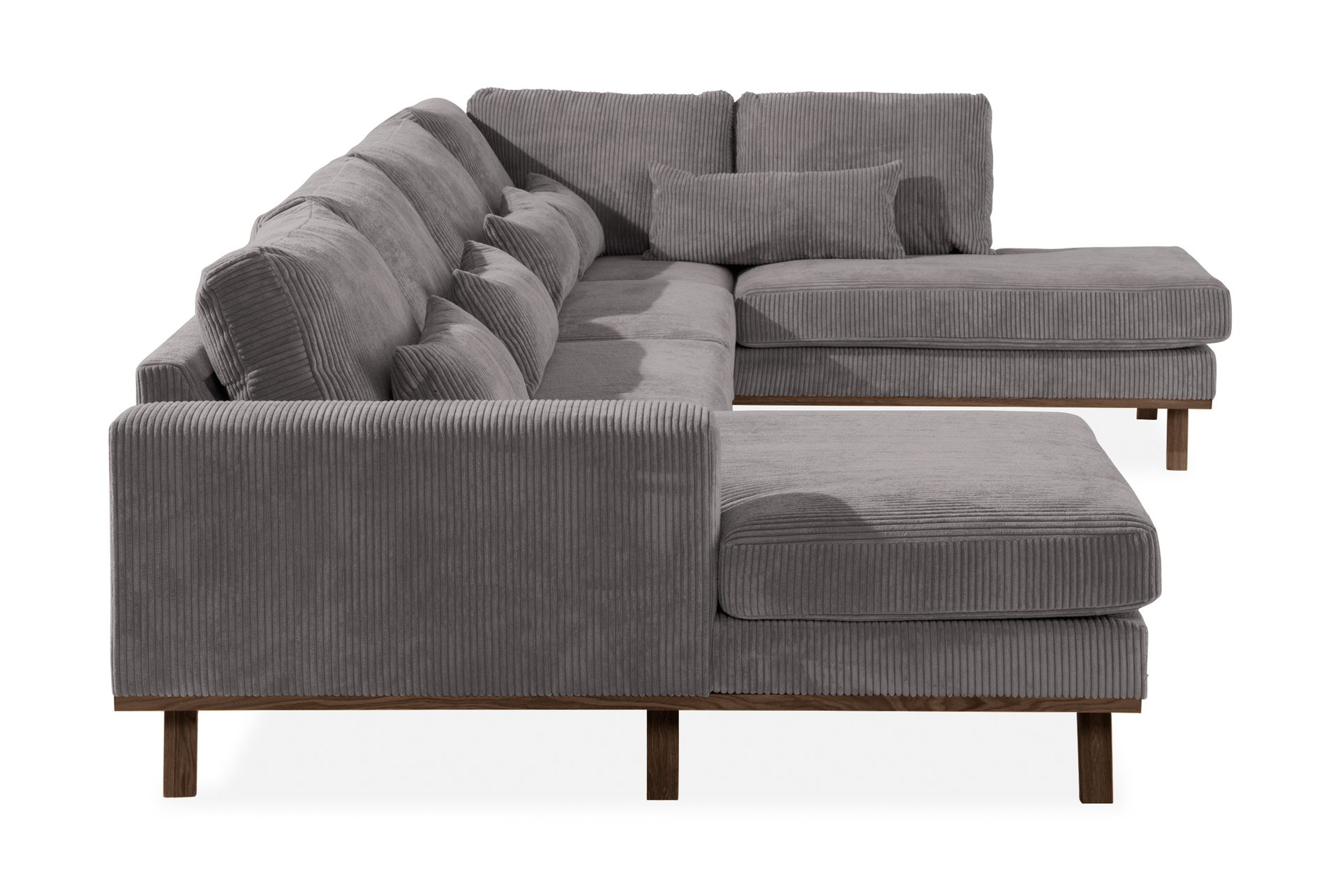 Copenhagen 5-seters Høyrevendt U-formet Large Sofa med Divan og Sjeselong i Manchester - Mørk grå - Møbler - Sofaer - U-sofa