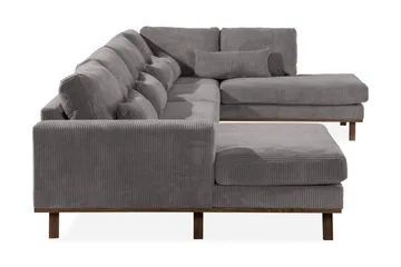 Copenhagen 5-seters Høyrevendt U-formet Large Sofa med Divan og Sjeselong i Manchester - Mørk grå - Møbler - Sofaer - U-sofa