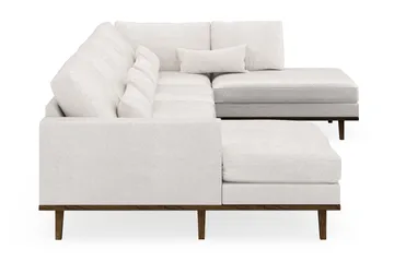 Copenhagen 5-seters Høyrevendt U-formet Sofa med Divan og Sjeselong i Bouclé - Hvit - Møbler - Sofaer - U-sofa