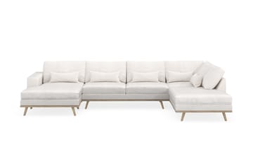 Copenhagen 5-seters Høyrevendt U-formet Sofa med Divan og Sjeselong i Bouclé - Hvit - Møbler - Sofaer - U-sofa