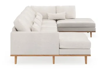 Copenhagen 5-seters Høyrevendt U-formet Sofa med Divan og Sjeselong i Bouclé - Hvit - Møbler - Sofaer - U-sofa