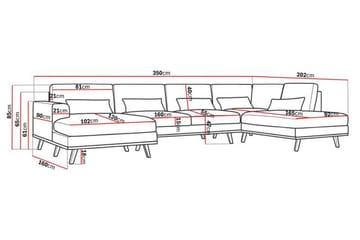 Copenhagen 5-seters Høyrevendt U-formet Sofa med Divan og Sjeselong i Bouclé - Hvit - Møbler - Sofaer - U-sofa