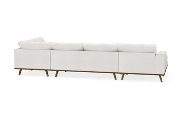 Copenhagen 5-seters Høyrevendt U-formet Sofa med Divan og Sjeselong i Bouclé - Hvit - Møbler - Sofaer - U-sofa