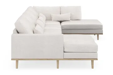 Copenhagen 5-seters Høyrevendt U-formet Sofa med Divan og Sjeselong i Bouclé - Hvit - Møbler - Sofaer - U-sofa