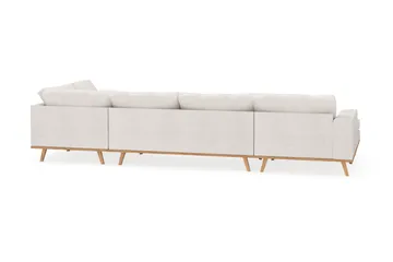 Copenhagen 5-seters Høyrevendt U-formet Sofa med Divan og Sjeselong i Bouclé - Hvit - Møbler - Sofaer - U-sofa