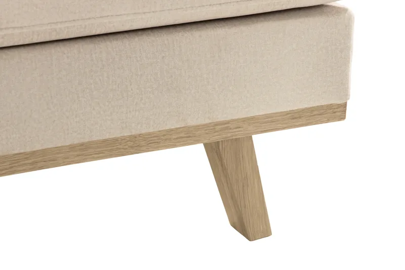 Copenhagen 5-seters Høyrevendt U-formet Sofa med Divan og Sjeselong i Fløyel - Beige - Møbler - Sofaer - U-sofa