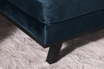 Copenhagen 5-seters Høyrevendt U-formet Sofa med Divan og Sjeselong i Fløyel - Blå - Møbler - Sofaer - U-sofa