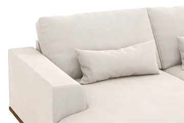 Copenhagen 5-seters Høyrevendt U-formet Sofa med Divan og Sjeselong i Fløyel - Kremhvit - Møbler - Sofaer - U-sofa