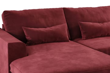 Copenhagen 5-seters Høyrevendt U-formet Sofa med Divan og Sjeselong i Fløyel - Lilla - Møbler - Sofaer - U-sofa