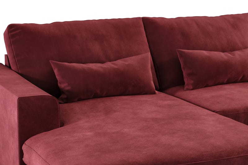 Copenhagen 5-seters Høyrevendt U-formet Sofa med Divan og Sjeselong i Fløyel - Lilla - Møbler - Sofaer - U-sofa