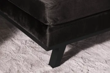 Copenhagen 5-seters Høyrevendt U-formet Sofa med Divan og Sjeselong i Fløyel - Mørk grå - Møbler - Sofaer - U-sofa