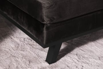 Copenhagen 5-seters Høyrevendt U-formet Sofa med Divan og Sjeselong i Fløyel - Mørk grå - Møbler - Sofaer - U-sofa