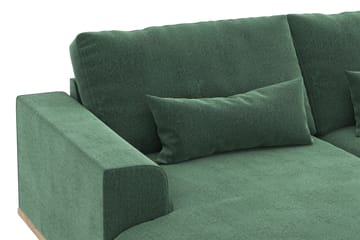Copenhagen 5-seters Høyrevendt U-formet Sofa med Divan og Sjeselong i Fløyel - Mørk grønn - Møbler - Sofaer - U-sofa