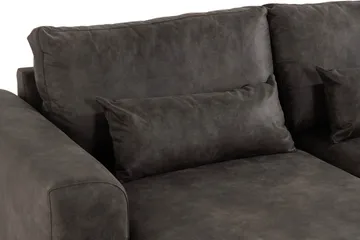 Copenhagen 5-seters Høyrevendt U-formet Sofa med Divan og Sjeselong i Kunstlær - Mørk grå - Møbler - Sofaer - U-sofa