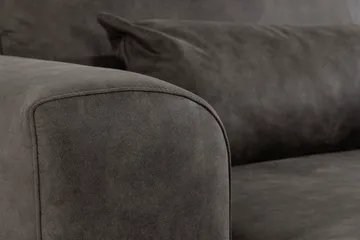 Copenhagen 5-seters Høyrevendt U-formet Sofa med Divan og Sjeselong i Kunstlær - Mørk grå - Møbler - Sofaer - U-sofa