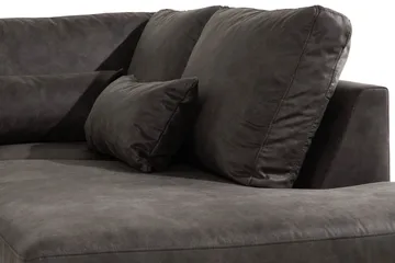 Copenhagen 5-seters Høyrevendt U-formet Sofa med Divan og Sjeselong i Kunstlær - Mørk grå - Møbler - Sofaer - U-sofa