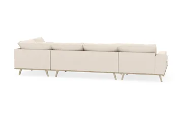 Copenhagen 5-seters Høyrevendt U-formet Sofa med Divan og Sjeselong i Manchester - Beige - Møbler - Sofaer - U-sofa