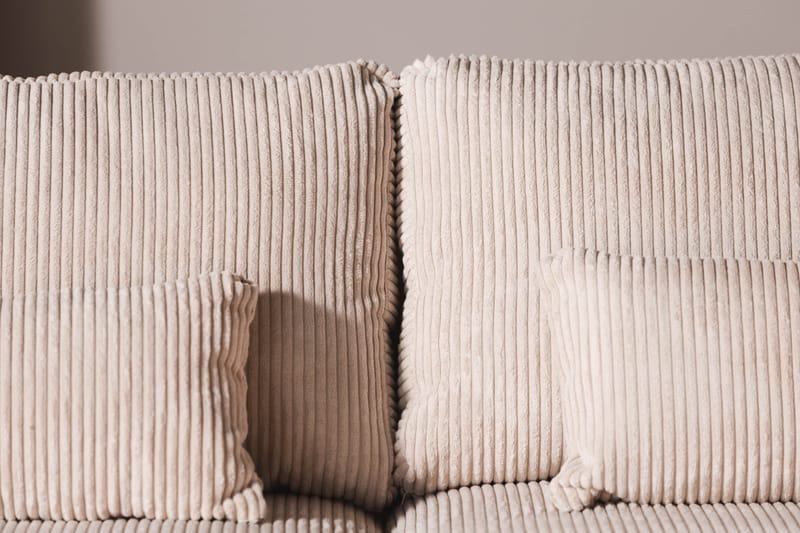 Copenhagen 5-seters Høyrevendt U-formet Sofa med Divan og Sjeselong i Manchester - Beige - Møbler - Sofaer - U-sofa