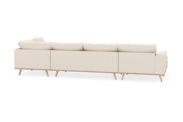 Copenhagen 5-seters Høyrevendt U-formet Sofa med Divan og Sjeselong i Manchester - Beige - Møbler - Sofaer - U-sofa
