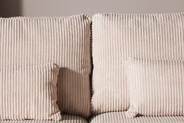Copenhagen 5-seters Høyrevendt U-formet Sofa med Divan og Sjeselong i Manchester - Beige - Møbler - Sofaer - U-sofa