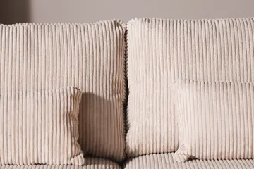 Copenhagen 5-seters Høyrevendt U-formet Sofa med Divan og Sjeselong i Manchester - Beige - Møbler - Sofaer - U-sofa