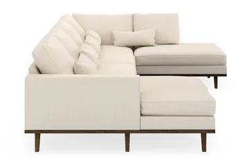 Copenhagen 5-seters Høyrevendt U-formet Sofa med Divan og Sjeselong i Manchester - Beige - Møbler - Sofaer - U-sofa